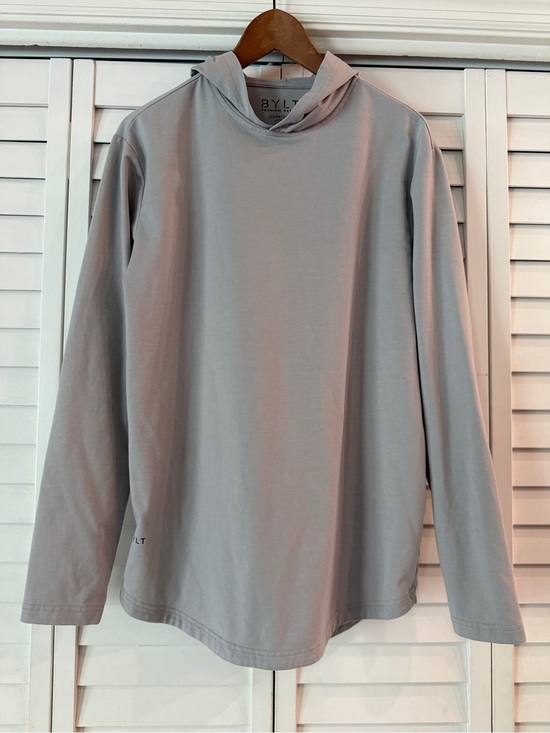 BYLT Basics Other - BYLT Premium Basics Men's Long Sleeve Performance Drop-Cut Hoodie - Gray Size M